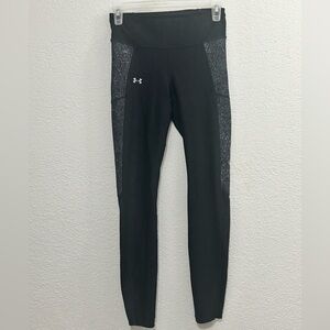Under Armour Womens Heat Gear Compression Mesh Leggings Black/Gray Size M